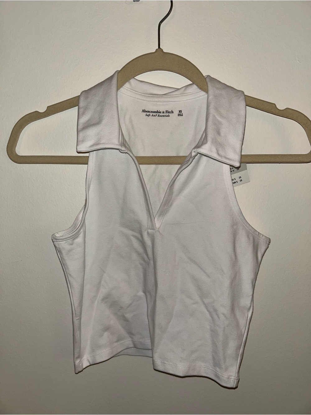 Abercrombie & Fitch White Collared Sleeveless Tank